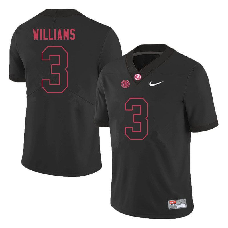 Alabama Crimson Tide Men's Xavier Williams #3 Black NCAA Nike Authentic Stitched 2020 College Football Jersey XY16I37PZ